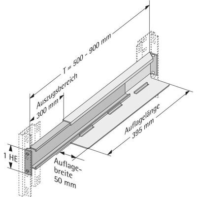 Apranet Gleitschienen 1 Paar, tiefenvariabel 475-800mm, Serverschrank Zubehör, Silber Apranet Gleitschienen 1 Paar, tiefenvariabel 475-800mm, Serverschrank Zubehör, Silber
