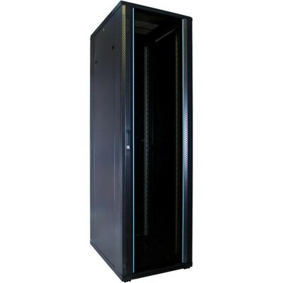 Dsit 42 HE 19” Serverschrank, mit Glastür (BxTxH) 600 x 800 x 2000mm (42 HE, 19 Zoll Rack), Serverschrank, Schwarz Dsit 42 HE 19” Serverschrank, mit Glastür (BxTxH) 600 x 800 x 2000mm (42 HE, 19 Zoll Rack), Serverschrank, Schwarz