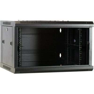 Dsit wandkast ongemonteerd met glazen deur 600x450x368mm (6 HE, 19 Zoll Rack), Serverschrank, Schwarz Dsit wandkast ongemonteerd met glazen deur 600x450x368mm (6 HE, 19 Zoll Rack), Serverschrank, Schwarz