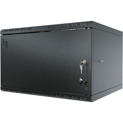 Stalflex Rack Cabinet 19" 6U, 450mm, Metal Door, Black S-RC19-6U-450MB (19 Zoll Rack), Serverschrank, Schwarz Stalflex Rack Cabinet 19" 6U, 450mm, Metal Door, Black S-RC19-6U-450MB (19 Zoll Rack), Serverschrank, Schwarz