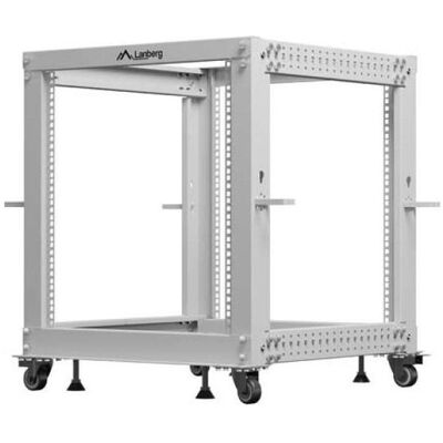 Lanberg OFFENES RACK 19 12HE 600X600-1100 VERSTELLBAR GRAU (12 HE, 19 Zoll Rack), Serverschrank, Grau Lanberg OFFENES RACK 19 12HE 600X600-1100 VERSTELLBAR GRAU (12 HE, 19 Zoll Rack), Serverschrank, Grau