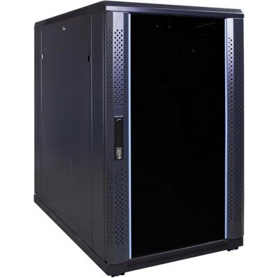 Dsit 18 HE 19” Serverschrank, mit Glastür (BxTxH) 600 x 1000 x 1000mm (18 HE, 19 Zoll Rack), Serverschrank, Schwarz Dsit 18 HE 19” Serverschrank, mit Glastür (BxTxH) 600 x 1000 x 1000mm (18 HE, 19 Zoll Rack), Serverschrank, Schwarz