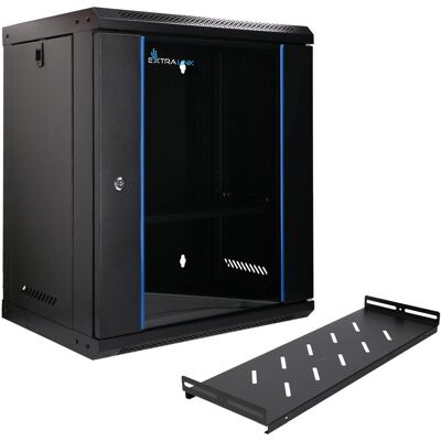 Extralink LITE 12U 530X400 WALL-MOUNTED RACKMOUNT CABINET BLACK (12 HE), Serverschrank, Schwarz Extralink LITE 12U 530X400 WALL-MOUNTED RACKMOUNT CABINET BLACK (12 HE), Serverschrank, Schwarz