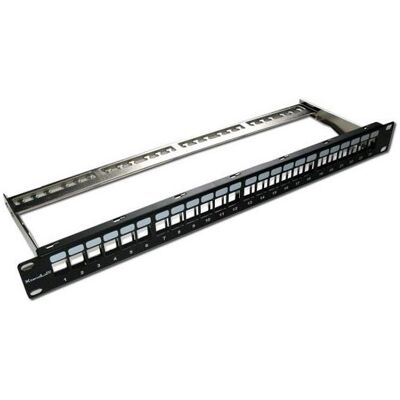 XtendLan Patchfeld 19", 24 Anschlüsse, unbestückt, abgeschirmt, schwarz, Cat5e/6/6A/7, abnehmbare Jumper, Server Zubehör, Schwarz XtendLan Patchfeld 19", 24 Anschlüsse, unbestückt, abgeschirmt, schwarz, Cat5e/6/6A/7, abnehmbare Jumper, Server Zubehör, Schwarz