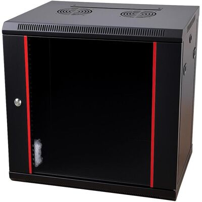 Danicom Baseline 12U Wandschrank mit Glastür 600x450x635mm (BxTxH) (12 HE, 19 Zoll Rack), Serverschrank, Schwarz Danicom Baseline 12U Wandschrank mit Glastür 600x450x635mm (BxTxH) (12 HE, 19 Zoll Rack), Serverschrank, Schwarz
