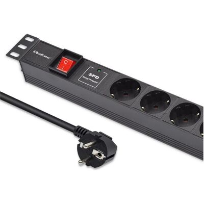 Qoltec Aluminium-PDU für 19" RACK 1HE 16A 6xSCHUKO 1 8 Mio., USV Zubehör Qoltec Aluminium-PDU für 19" RACK 1HE 16A 6xSCHUKO 1 8 Mio., USV Zubehör