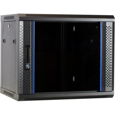Dsit 9U wandkast / serverbehuizing - Set - met glazen deur - 600x450x500mm - 19 inch (9 HE, 19 Zoll Rack), Serverschrank, Schwarz Dsit 9U wandkast / serverbehuizing - Set - met glazen deur - 600x450x500mm - 19 inch (9 HE, 19 Zoll Rack), Serverschrank, Schwarz