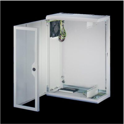 Schroff LAN-Wandverteiler 4HE vertikal, 600x425x220mm, lichtgrau (4 HE, 19 Zoll Rack), Serverschrank, Grau Schroff LAN-Wandverteiler 4HE vertikal, 600x425x220mm, lichtgrau (4 HE, 19 Zoll Rack), Serverschrank, Grau
