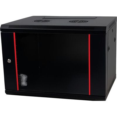 Danicom Baseline 6U Wandschrank mit Glastür 600x600x368mm (BxTxH) (6 HE, 19 Zoll Rack), Serverschrank, Schwarz Danicom Baseline 6U Wandschrank mit Glastür 600x600x368mm (BxTxH) (6 HE, 19 Zoll Rack), Serverschrank, Schwarz