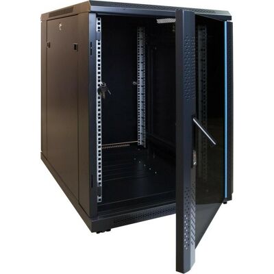 Dsit 15 HE, kleiner Serverschrank, mit Glastür (BxTxH) 600x600x860mm (15 HE, 19 Zoll Rack), Serverschrank, Schwarz Dsit 15 HE, kleiner Serverschrank, mit Glastür (BxTxH) 600x600x860mm (15 HE, 19 Zoll Rack), Serverschrank, Schwarz