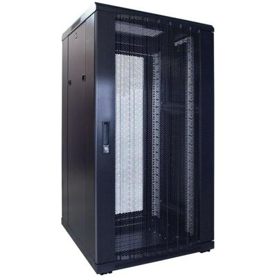 Dsit 22 HE 19” Serverschrank, mit perforierter Fronttür (BxTxH) 600 x 600 x 1200mm (22 HE, 19 Zoll Rack), Serverschrank, Schwarz Dsit 22 HE 19” Serverschrank, mit perforierter Fronttür (BxTxH) 600 x 600 x 1200mm (22 HE, 19 Zoll Rack), Serverschrank, Schwarz