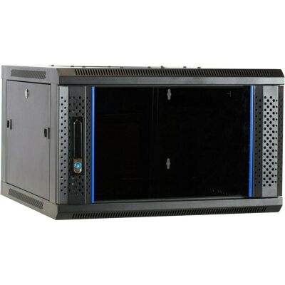Dsit wandkast ongemonteerd met glazen deur 600x600x368mm (6 HE, 19 Zoll Rack), Serverschrank, Schwarz Dsit wandkast ongemonteerd met glazen deur 600x600x368mm (6 HE, 19 Zoll Rack), Serverschrank, Schwarz