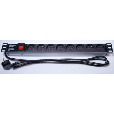 PremiumCord Kabelanschluss Power Panel 1U für 19"-Rack, 8x230V, Überspannungsschutz, 2m Kabel, Schalter, USV Zubehör PremiumCord Kabelanschluss Power Panel 1U für 19"-Rack, 8x230V, Überspannungsschutz, 2m Kabel, Schalter, USV Zubehör
