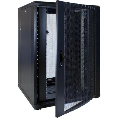 Dsit 22 HE 19” Serverschrank, mit perforierter Fronttür (BxTxH) 800 x 800 x 1200mm (22 HE, 19 Zoll Rack), Serverschrank, Schwarz Dsit 22 HE 19” Serverschrank, mit perforierter Fronttür (BxTxH) 800 x 800 x 1200mm (22 HE, 19 Zoll Rack), Serverschrank, Schwarz