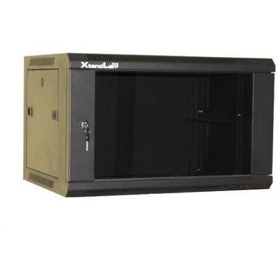 XtendLan 19" nástěnný rozvaděč 9U 600x450, nosnost 60 kg, skleněné kouřové dveře, svařovaný, černý (9 HE, 19 Zoll Rack), Serverschrank, Schwarz XtendLan 19" nástěnný rozvaděč 9U 600x450, nosnost 60 kg, skleněné kouřové dveře, svařovaný, černý (9 HE, 19 Zoll Rack), Serverschrank, Schwarz