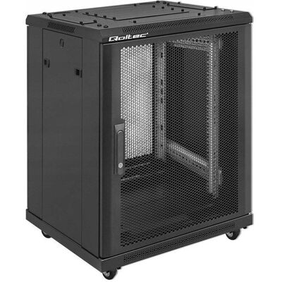 Qoltec Szafa RACK 19" 15U 600 x 600 x 855 perforowane drzwi stojąca nóżki + kółka (15 HE, 19 Zoll Rack), Serverschrank, Schwarz Qoltec Szafa RACK 19" 15U 600 x 600 x 855 perforowane drzwi stojąca nóżki + kółka (15 HE, 19 Zoll Rack), Serverschrank, Schwarz