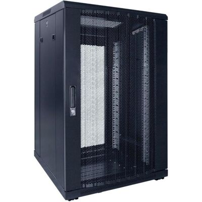 Dsit 18 HE 19” Serverschrank, mit perforierter Fronttür (BxTxH) 600 x 600 x 1000mm (18 HE, 19 Zoll Rack), Serverschrank, Schwarz Dsit 18 HE 19” Serverschrank, mit perforierter Fronttür (BxTxH) 600 x 600 x 1000mm (18 HE, 19 Zoll Rack), Serverschrank, Schwarz