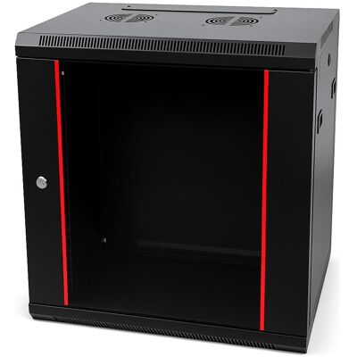 Danicom Baseline 18U Wandschrank mit Glastür 600x450x900mm (BxTxH) (18 HE, 19 Zoll Rack), Serverschrank, Schwarz Danicom Baseline 18U Wandschrank mit Glastür 600x450x900mm (BxTxH) (18 HE, 19 Zoll Rack), Serverschrank, Schwarz