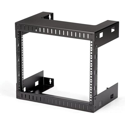 StarTech 8HE 19 Zoll Open Frame Geräte Rack Wandmontagefähig - 30cm Tief - Wall Mount Rack aus Stahl (8 HE, 19 Zoll Rack), Serverschrank, Schwarz StarTech 8HE 19 Zoll Open Frame Geräte Rack Wandmontagefähig - 30cm Tief - Wall Mount Rack aus Stahl (8 HE, 19 Zoll Rack), Serverschrank, Schwarz