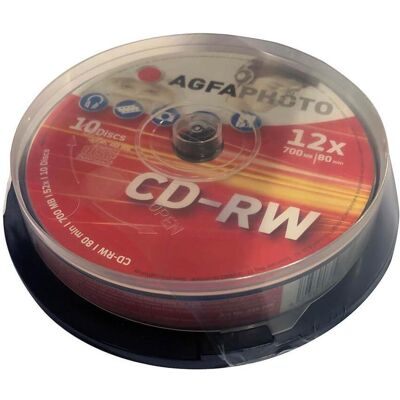 AGFA CD-RW 10-Pack Cakebox, Optischer Datenträger AGFA CD-RW 10-Pack Cakebox, Optischer Datenträger