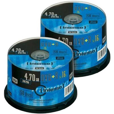 Intenso DVD+R 4.7GB 16x, 100er-Spindel (100x), Optischer Datenträger Intenso DVD+R 4.7GB 16x, 100er-Spindel (100x), Optischer Datenträger