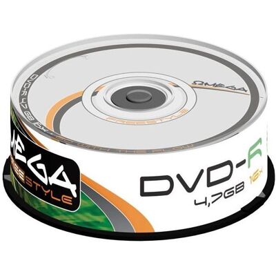Omega DVD-R 4,7 GB 16x25 vnt (56675) (25x), Optischer Datenträger Omega DVD-R 4,7 GB 16x25 vnt (56675) (25x), Optischer Datenträger