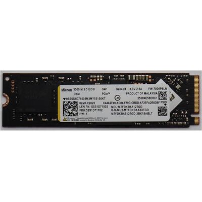 Lenovo SSD M.2 PCIe NVMe FRUM.2-2280 (512 GB, M.2 2280), SSD Lenovo SSD M.2 PCIe NVMe FRUM.2-2280 (512 GB, M.2 2280), SSD