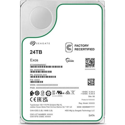 Seagate Exos X24 24TB SATA 7200RPM Recertified (24 TB, 3.5"), Festplatte Seagate Exos X24 24TB SATA 7200RPM Recertified (24 TB, 3.5"), Festplatte