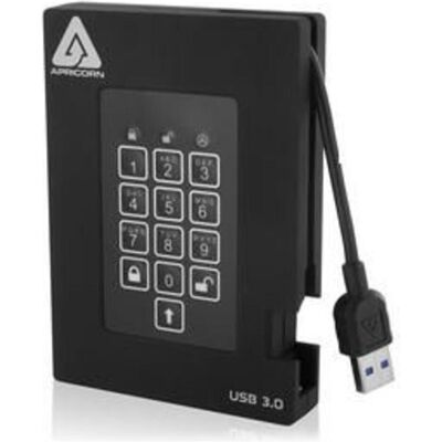 Apricorn Aegis Padlock Fortress A25-3PL256-500F - Festplatte - verschlüsselt - 500 GB - e (0.50 TB), Externe Festplatte, Schwarz Apricorn Aegis Padlock Fortress A25-3PL256-500F - Festplatte - verschlüsselt - 500 GB - e (0.50 TB), Externe Festplatte, Schwarz