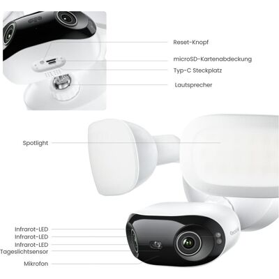Reolink Floodlight F751W 180° 4K WiFi Kamera (5120 x 1440 Pixel), Netzwerkkamera, Weiss Reolink Floodlight F751W 180° 4K WiFi Kamera (5120 x 1440 Pixel), Netzwerkkamera, Weiss