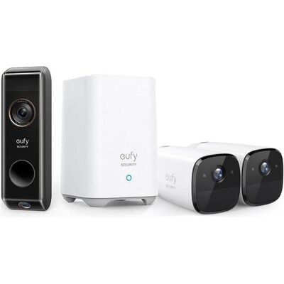eufy EUPHY 4 -in -1 EUPHYCAM 2 Pro mit Homebase 2 und Dual DoorBells -Bundle - Nightvist - 2K Sicherheit, Netzwerkkamera, Schwarz eufy EUPHY 4 -in -1 EUPHYCAM 2 Pro mit Homebase 2 und Dual DoorBells -Bundle - Nightvist - 2K Sicherheit, Netzwerkkamera, Schwarz
