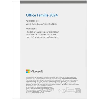 Microsoft Office Family 2024 (FR) für Windows & Mac OS Microsoft Office Family 2024 (FR) für Windows & Mac OS