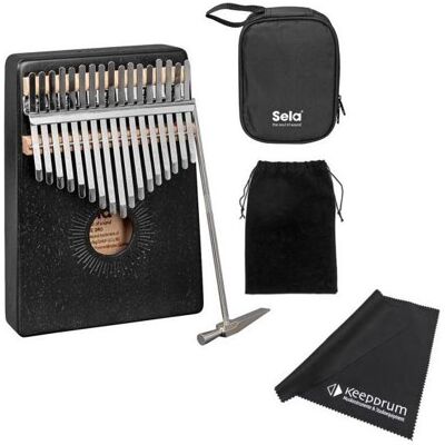 Sela SE246 Kalimba Mahagoni 17 Schwarz mit Tuch (Perkussion), Perkussion, Schwarz Sela SE246 Kalimba Mahagoni 17 Schwarz mit Tuch (Perkussion), Perkussion, Schwarz