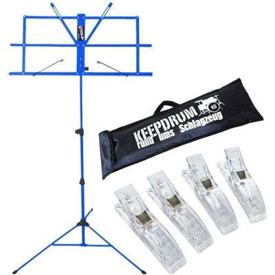 keepdrum MUS2BL Notenpult Blau mit 4 Notenklammern, Notenständer, Blau keepdrum MUS2BL Notenpult Blau mit 4 Notenklammern, Notenständer, Blau