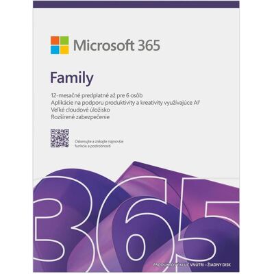 Microsoft 365 Family FY25H2 Mac/Win, 1 Year, SK für Android & iOS & Windows & Mac OS Microsoft 365 Family FY25H2 Mac/Win, 1 Year, SK für Android & iOS & Windows & Mac OS