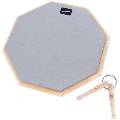 keepdrum Practice Pad Grau Übungspad 12 mit Schlüsselanhänger, Schlagzeug Zubehör, Grau keepdrum Practice Pad Grau Übungspad 12 mit Schlüsselanhänger, Schlagzeug Zubehör, Grau