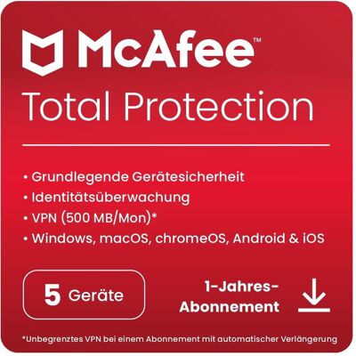 McAfee Total Protection für Windows & Android & iOS & Mac OS McAfee Total Protection für Windows & Android & iOS & Mac OS