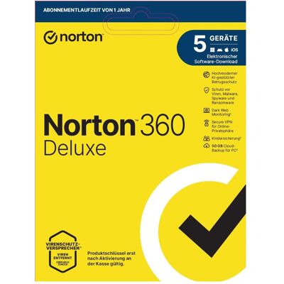 Symantec Norton LifeLock 360 Deluxe ND 50GB 1u/5d/1y Download Code für Android & iOS & Windows & Mac OS Symantec Norton LifeLock 360 Deluxe ND 50GB 1u/5d/1y Download Code für Android & iOS & Windows & Mac OS
