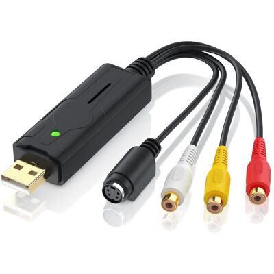 Aplic USB Audio Video Grabber, Video Audio Wandler, Videoadapter zur Nachbearbeitung, VHS, für Windows 11 (USB 2.0, analoges Fernsehsignal), TV-Karte Aplic USB Audio Video Grabber, Video Audio Wandler, Videoadapter zur Nachbearbeitung, VHS, für Windows 11 (USB 2.0, analoges Fernsehsignal), TV-Karte