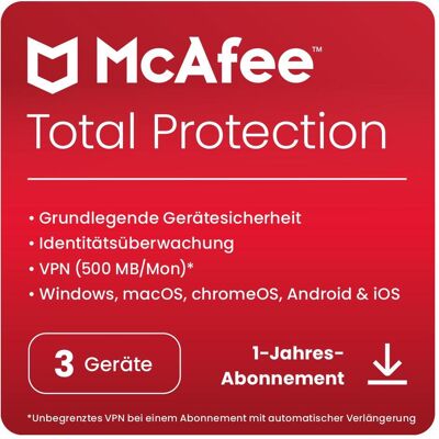 McAfee Total Protection 2022 für Windows & Mac OS & Android & iOS McAfee Total Protection 2022 für Windows & Mac OS & Android & iOS