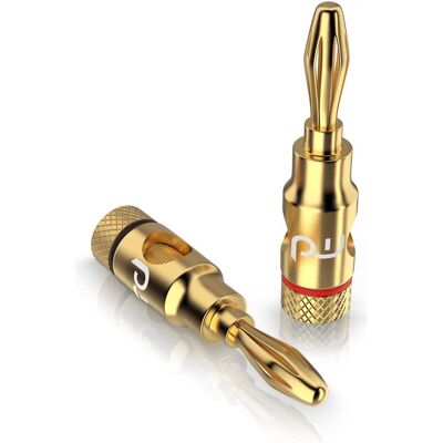 Primewire Lautsprecherstecker, Audio Stecker, Gold Primewire Lautsprecherstecker, Audio Stecker, Gold