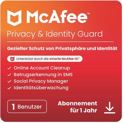 McAfee Privacy & Identity Guard (1 Benutzer) für Android & iOS & Mac OS & Windows McAfee Privacy & Identity Guard (1 Benutzer) für Android & iOS & Mac OS & Windows