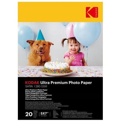Kodak Papier Foto Fotograficzny do Drukarki 20 szt 5x7" 13x18cm 280g SATIN / 9891-655, Analogkamera Kodak Papier Foto Fotograficzny do Drukarki 20 szt 5x7" 13x18cm 280g SATIN / 9891-655, Analogkamera