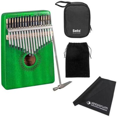 Sela SE248 Kalimba Mahagoni 17 Grün mit Tuch (Perkussion), Perkussion, Grün Sela SE248 Kalimba Mahagoni 17 Grün mit Tuch (Perkussion), Perkussion, Grün