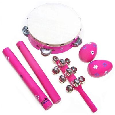 keepdrum KDLT4C Kinder Percussion-Set Pink 5 teilig, Perkussion, Pink keepdrum KDLT4C Kinder Percussion-Set Pink 5 teilig, Perkussion, Pink
