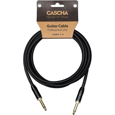 Cascha Gitarrenkabel der Professional-Serie – 6 m – gerade – schwarz (6 m), Audiokabel Cascha Gitarrenkabel der Professional-Serie – 6 m – gerade – schwarz (6 m), Audiokabel