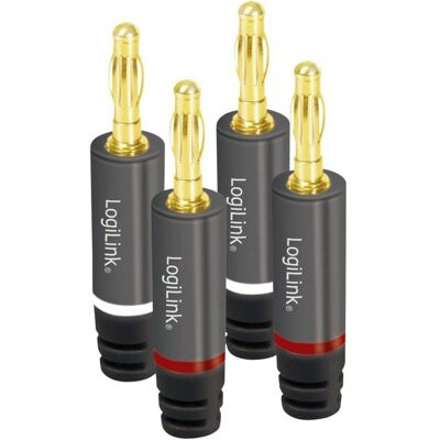 LogiLink CA Bananenstecker, Audio Stecker, Grau LogiLink CA Bananenstecker, Audio Stecker, Grau