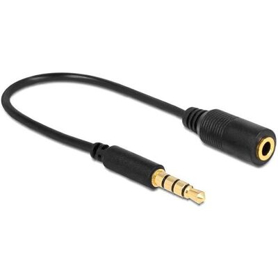 DeLock Kabel Klinke 3,5 mm 4 Pin Stecker > Klinke 3,5 mm 4 Pin Buchse (0.18 m), Audiokabel DeLock Kabel Klinke 3,5 mm 4 Pin Stecker > Klinke 3,5 mm 4 Pin Buchse (0.18 m), Audiokabel