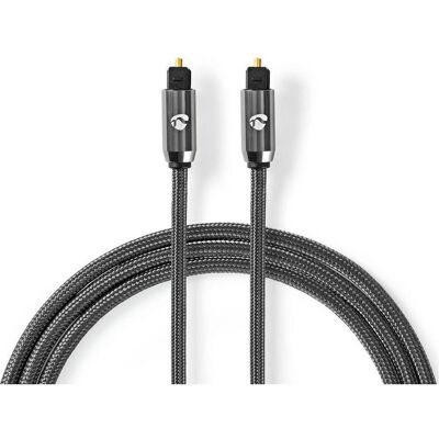 Nedis Optisches Audiokabel Toslink Stecker Toslink Stecker 3.00 m rund Baumwolle Gun Met (3 m, Toslink Kabel), Audiokabel Nedis Optisches Audiokabel Toslink Stecker Toslink Stecker 3.00 m rund Baumwolle Gun Met (3 m, Toslink Kabel), Audiokabel