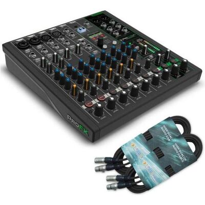 Mackie Mischpult ProFX10V3+ Analogmixer mit 2x XLR-Kabel, Mischpult, Schwarz Mackie Mischpult ProFX10V3+ Analogmixer mit 2x XLR-Kabel, Mischpult, Schwarz